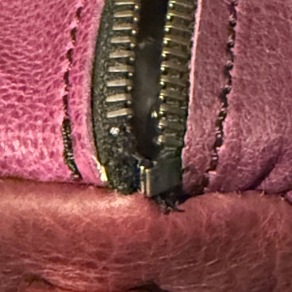 Grommets Leather Craft Mini Duffle Lot Of 2 Grape & Cobalt Leather - Picture 13 of 16